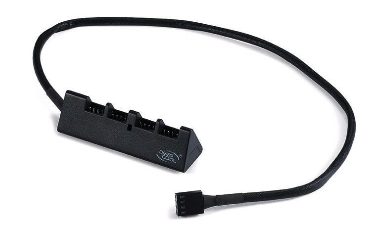 DeepCool FH-04 4 Port Fan Hub, Compatible With 12V 3PIN/4PIN Fans, 550mm, Extend Up To 4 Fans DeepCool FH-04 4 Port Fan Hub, Compatible With 12V 3PIN/4PIN Fans, 550mm, Extend Up To 4 Fans
